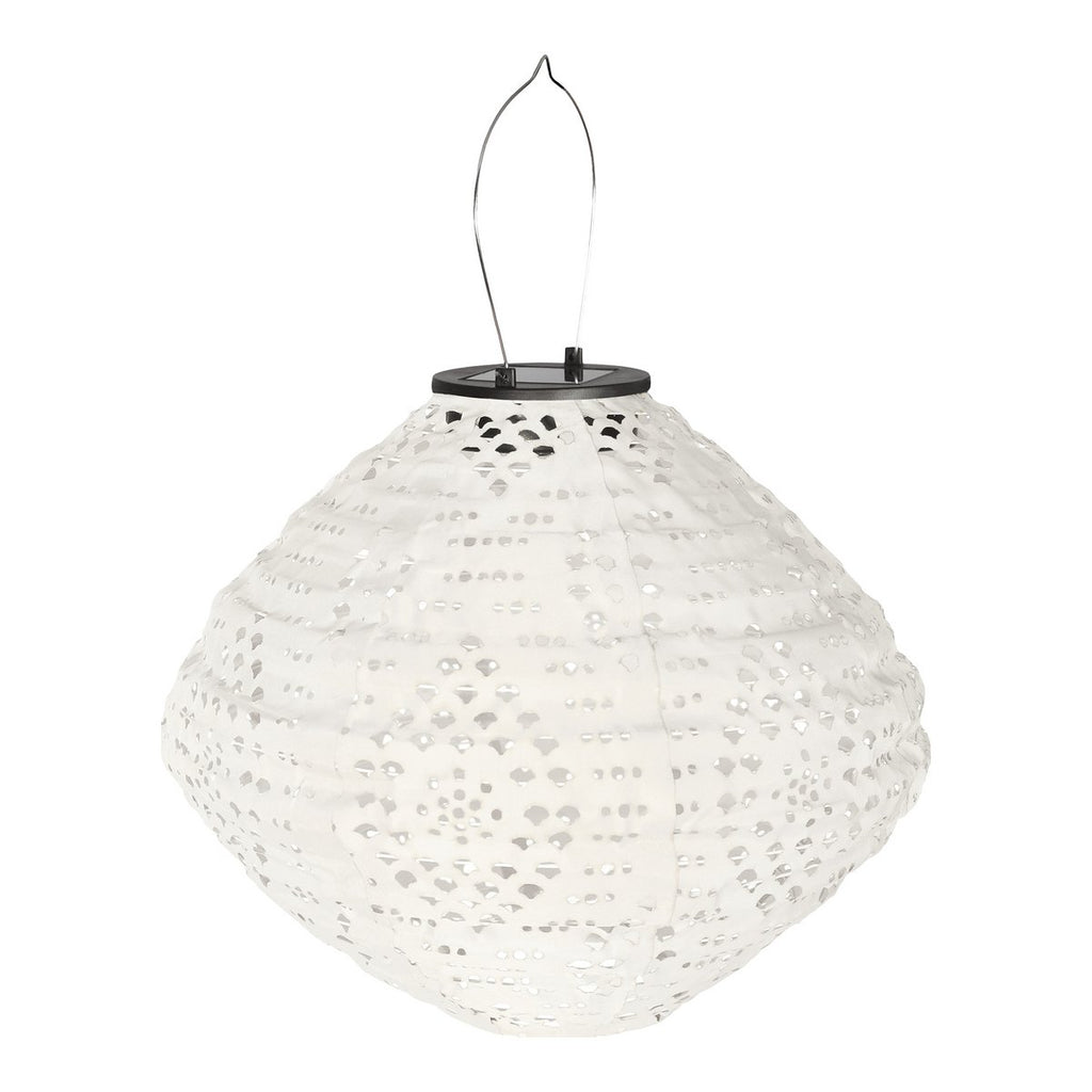 Harwood Led Lantern - White, oplaadbare zonne -lantaarn, 30x30x26,5 cm