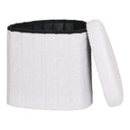 Medford Pouf - Wit, polyester/schuim/multiplex, 36,5x42.5x37,5 cm