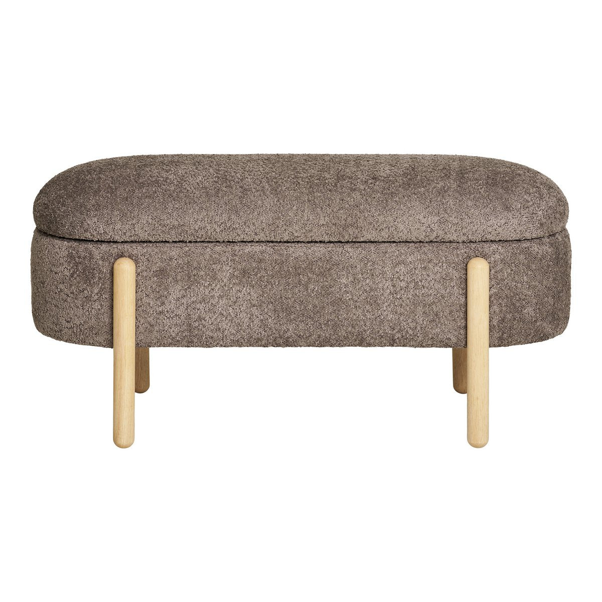 Branca Bench - Brown/Natural, polyester/schuim/multiplex, 98x41x48 cm