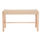 Abano Bank - Natuurlijk, populierenhout, papieren koord, 35x80x45cm