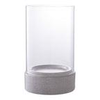 Hurricane Candle Holder - Grijs keramisch/glas, 16x16x25,5 cm