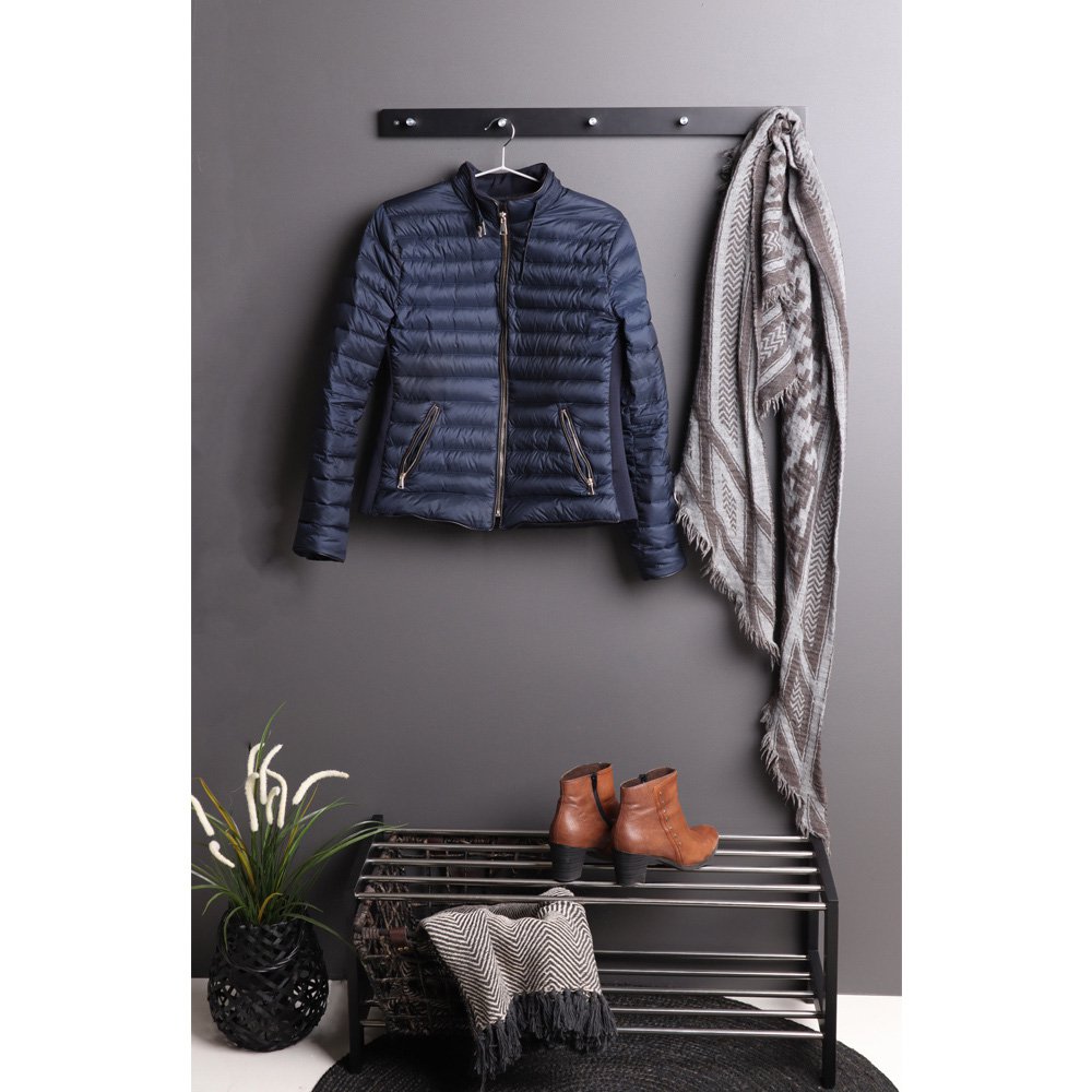 Padova Schoenenrek - Zwart, Populier/Staal, 78x34x32 cm