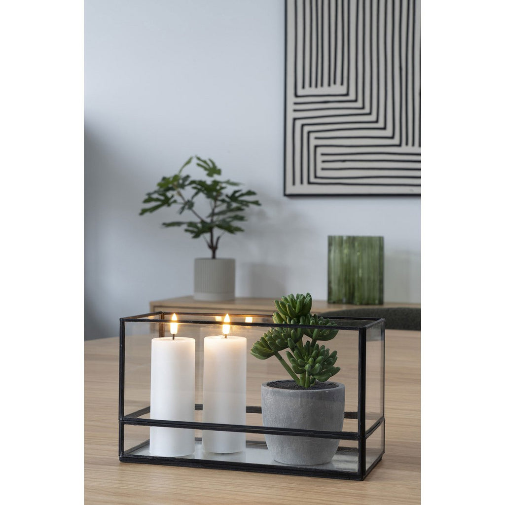 Hurricane Kaarshouder - Zwart, Glas, Metaal, 30x12x15cm