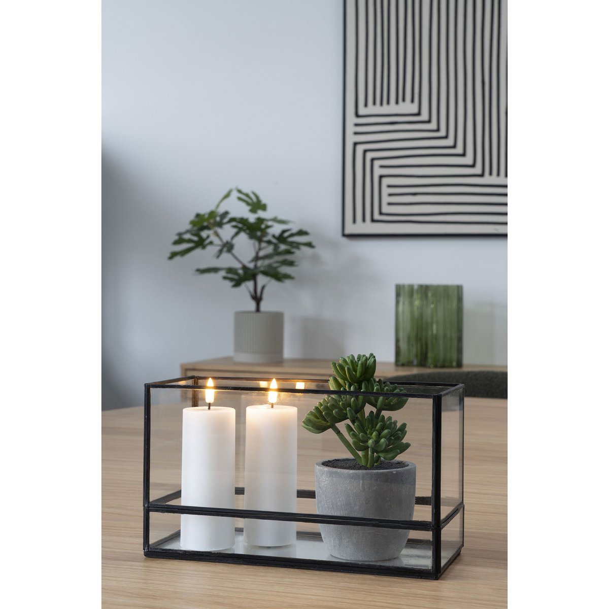 Hurricane Kaarshouder - Zwart, Glas, Metaal, 30x12x15cm