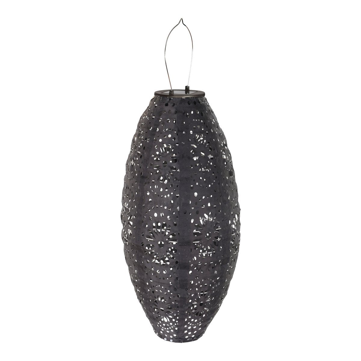 Foxdale LED-lantaarn - Grijze, oplaadbare zonne-lantaarn, 20x20x40 cm