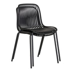 Branson Garden Chair - Zwart, stapelbaar, 55x46,5x82 cm - set van 4