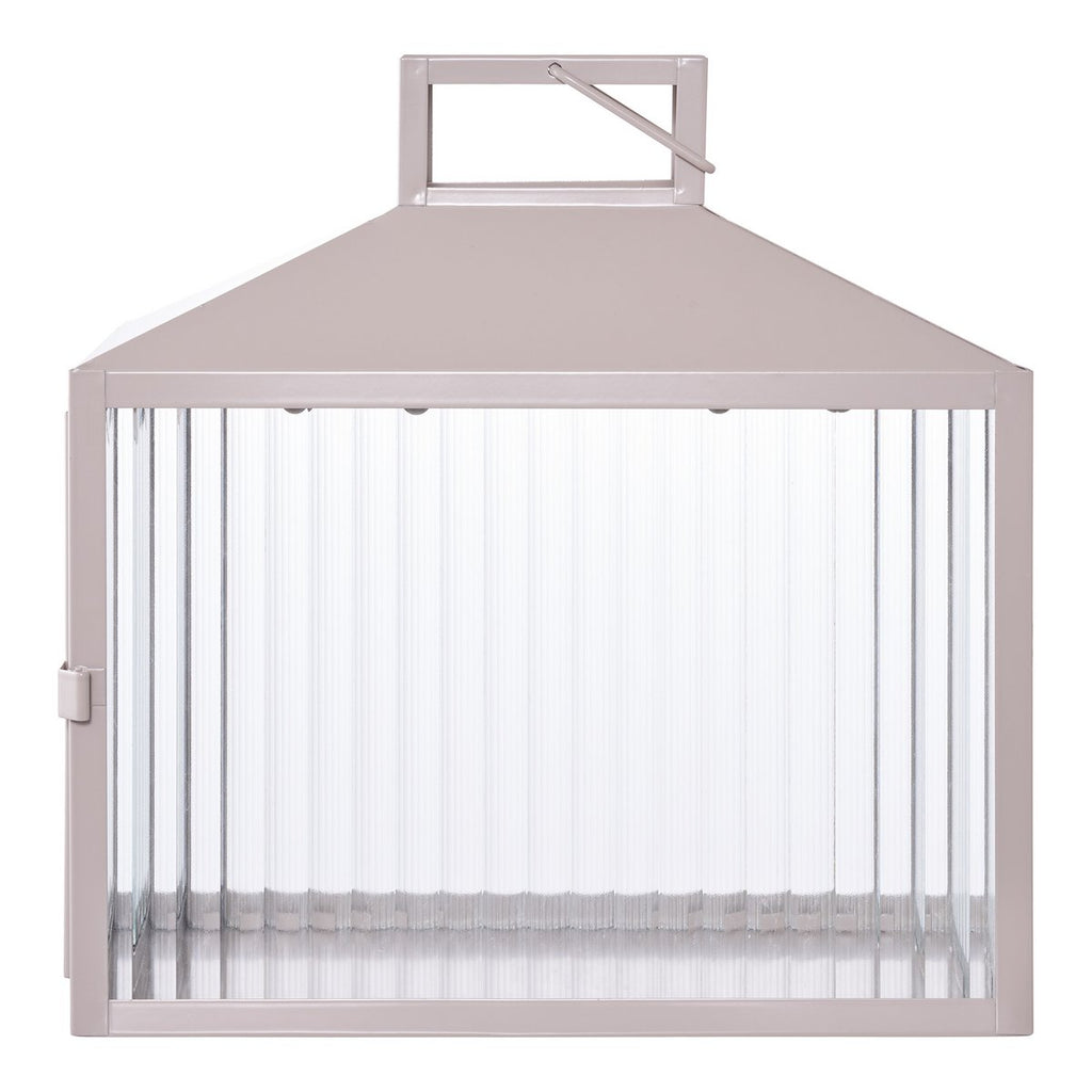Lucca Lantern - Beige/grijs, metaal/glas, 26,5x13x26,5 cm