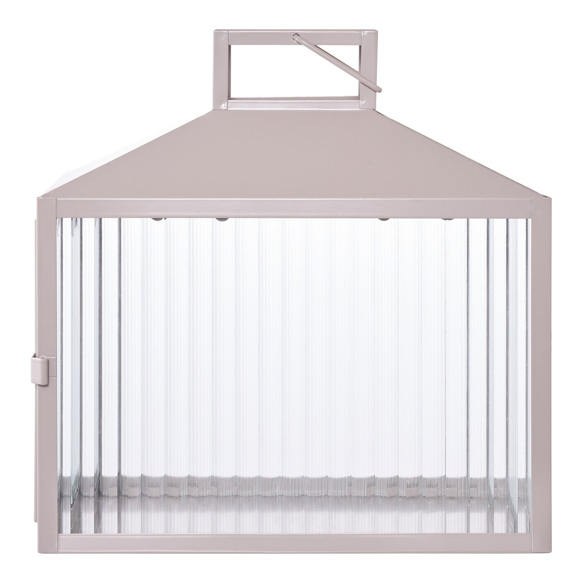 Lucca Lantern - Beige/grijs, metaal/glas, 26,5x13x26,5 cm