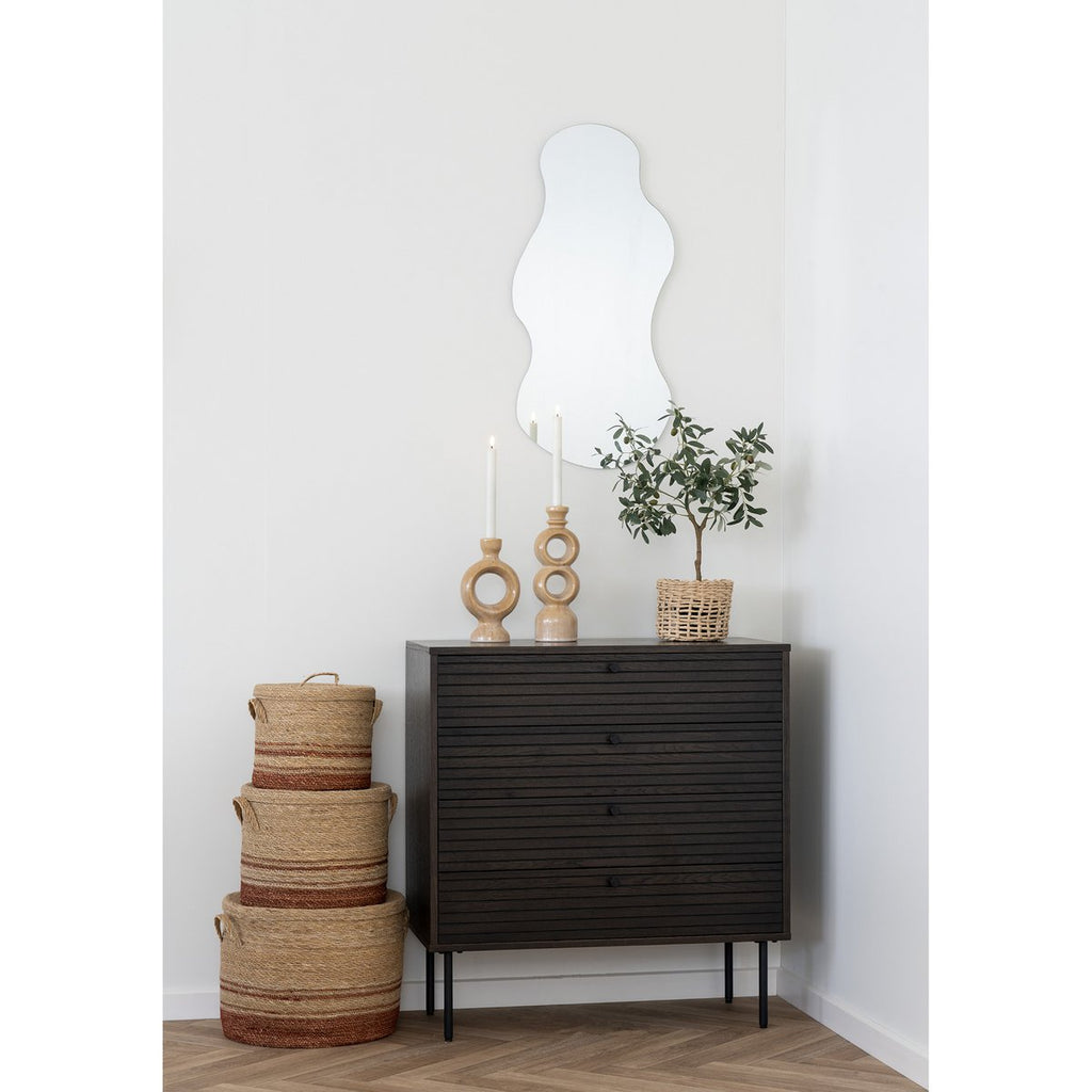 Kandelaar - Brown, keramiek, 10,7x9.5x30,5 cm