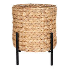 Antas Plantenbak - Natuurlijk/zwart, waterhyacint, metaal, 23,5x23,5x29cm