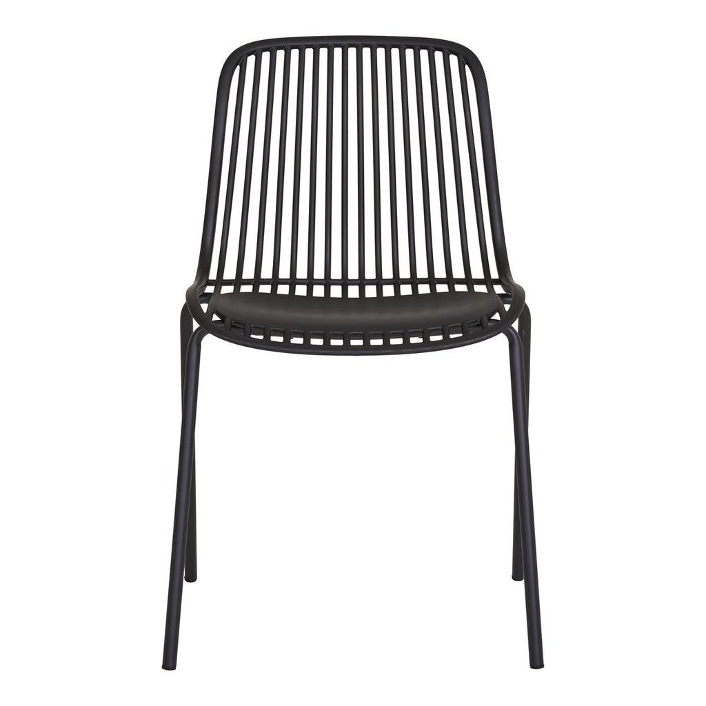 Branson Garden Chair - Zwart, stapelbaar, 55x46,5x82 cm - set van 4