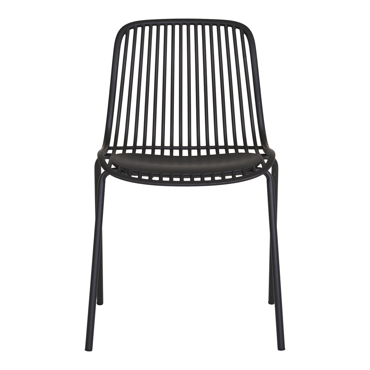 Branson Garden Chair - Zwart, stapelbaar, 55x46,5x82 cm - set van 4