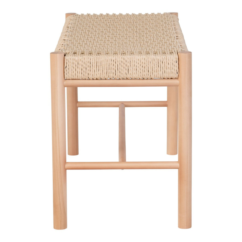 Abano Bank - Natuurlijk, populierenhout, papieren koord, 35x80x45cm