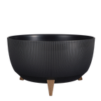 Doppio Bloempot op Poten - H22 x Ø47 cm - Gerecycled Plastic - FSC Mix - Zwart