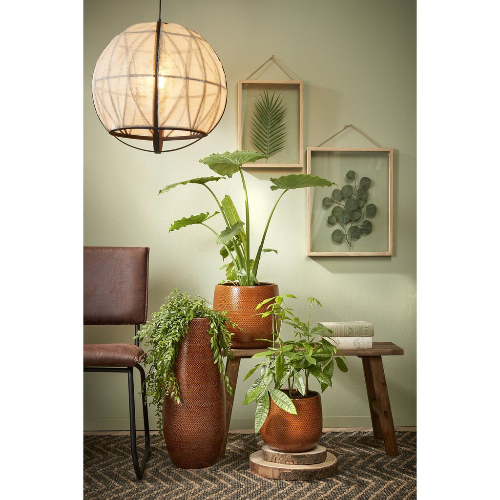 Pella Hanglamp - H50 x Ø51 cm - Linnen - Off-white