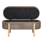 Branca Bench - Brown/Natural, polyester/schuim/multiplex, 98x41x48 cm