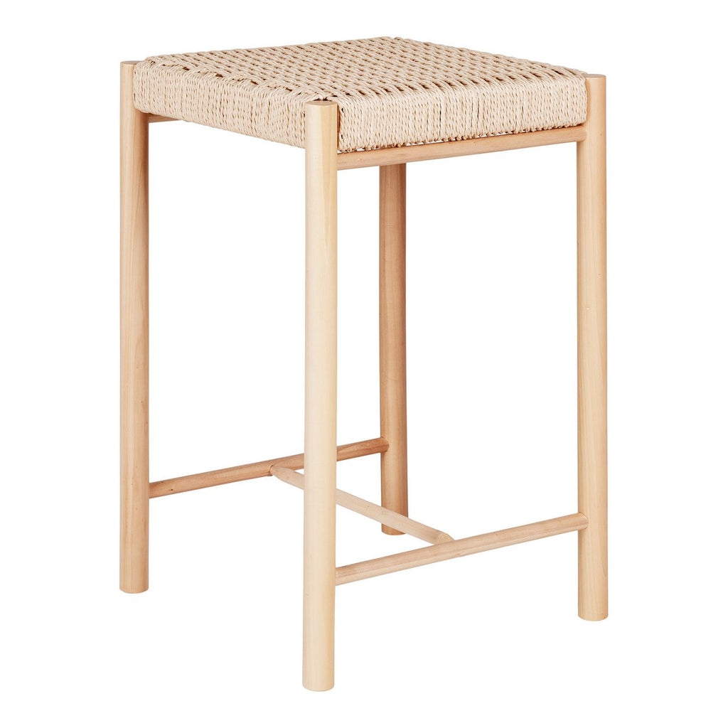 Abano Counter Chair - Natuurlijk, populierenhout/papierkoord, 42x42x66,5 cm