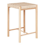 Abano Counter Chair - Natuurlijk, populierenhout/papierkoord, 42x42x66,5 cm