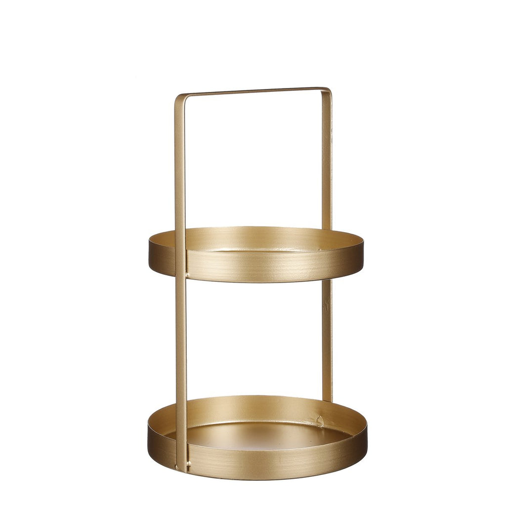 Etagère 2-Laags - H41 x Ø25 cm - Metaal - Goud