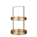 Etagère 2-Laags - H41 x Ø25 cm - Metaal - Goud