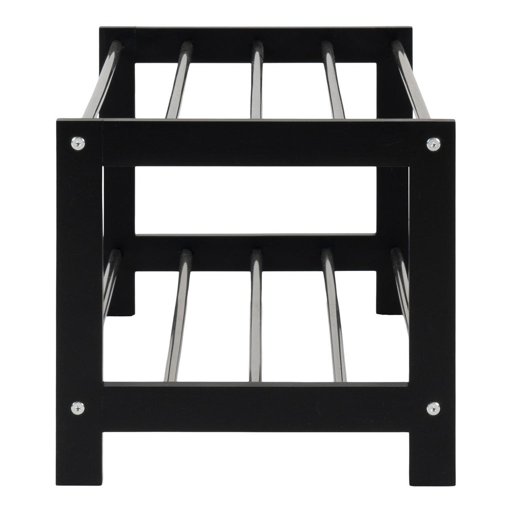 Padova Schoenenrek - Zwart, Populier/Staal, 78x34x32 cm