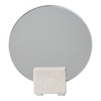 Tafelspiegel - Beige, glas, travertijn, Ø18x18cm