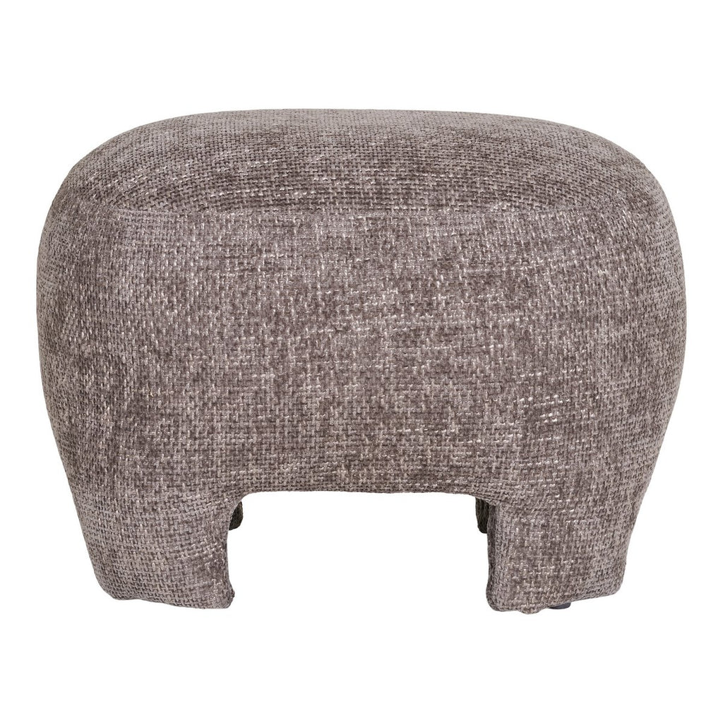 Nazare Pouf - Beige, polyester/schuim/multiplex, 53x41x38 cm