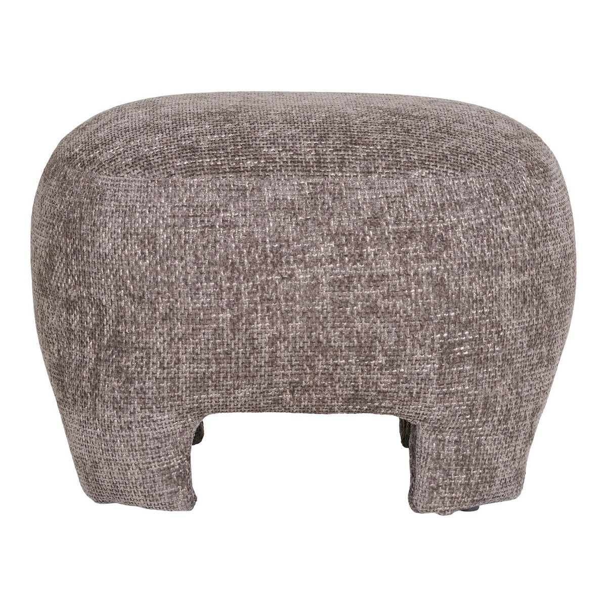 Nazare Pouf - Beige, polyester/schuim/multiplex, 53x41x38 cm