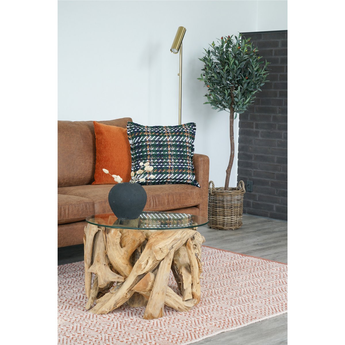 Olijfboom - Groen, PE kunststof/polyester, 58x58x150 cm