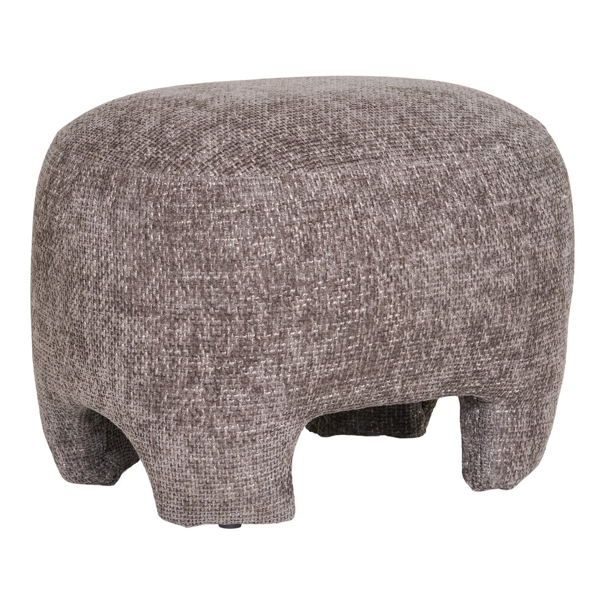 Nazare Pouf - Beige, polyester/schuim/multiplex, 53x41x38 cm