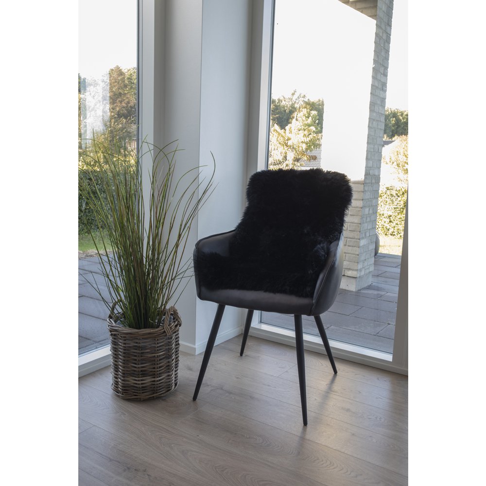 Lamsleer - Echt lamsleer, Zwart - 50x85 cm