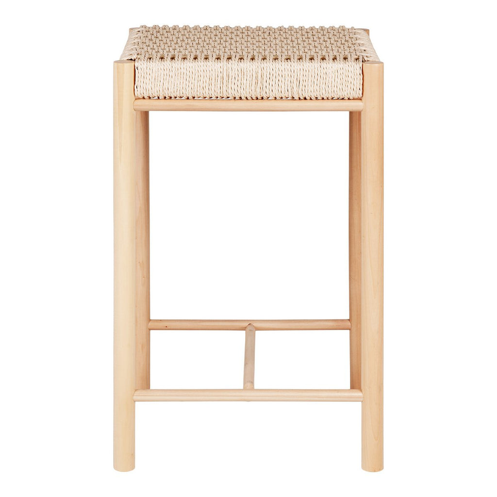 Abano Counter Chair - Natuurlijk, populierenhout/papierkoord, 42x42x66,5 cm