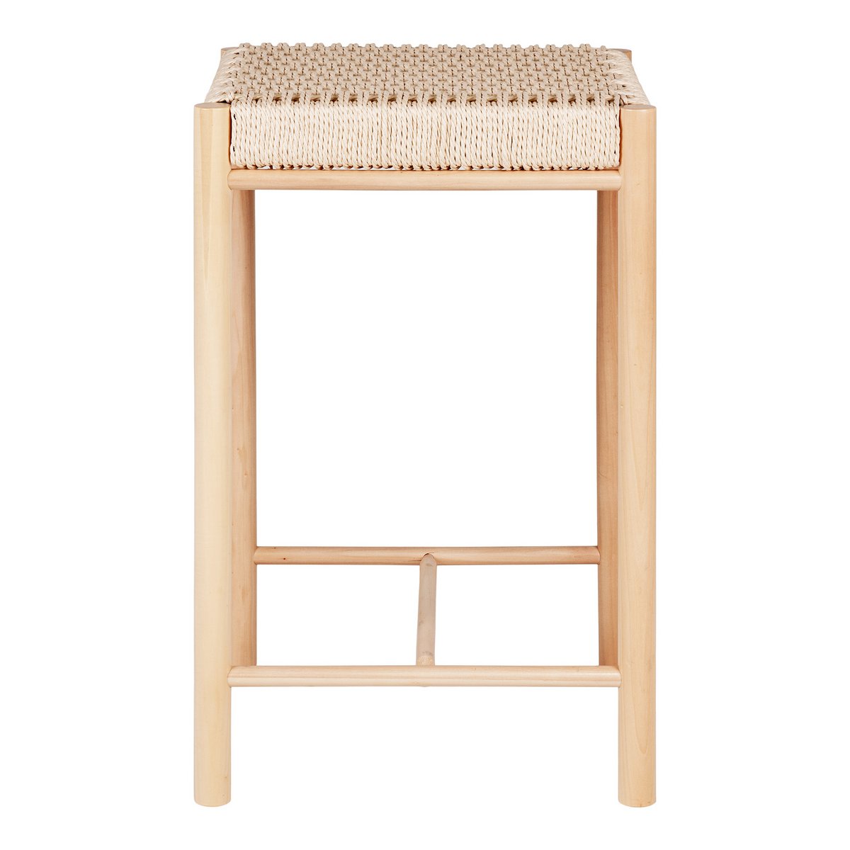 Abano Counter Chair - Natuurlijk, populierenhout/papierkoord, 42x42x66,5 cm