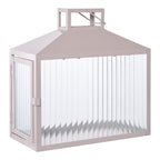 Lucca Lantern - Beige/grijs, metaal/glas, 26,5x13x26,5 cm