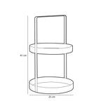 Etagère 2-Laags - H41 x Ø25 cm - Metaal - Goud