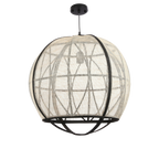 Pella Hanglamp - H50 x Ø51 cm - Linnen - Off-white