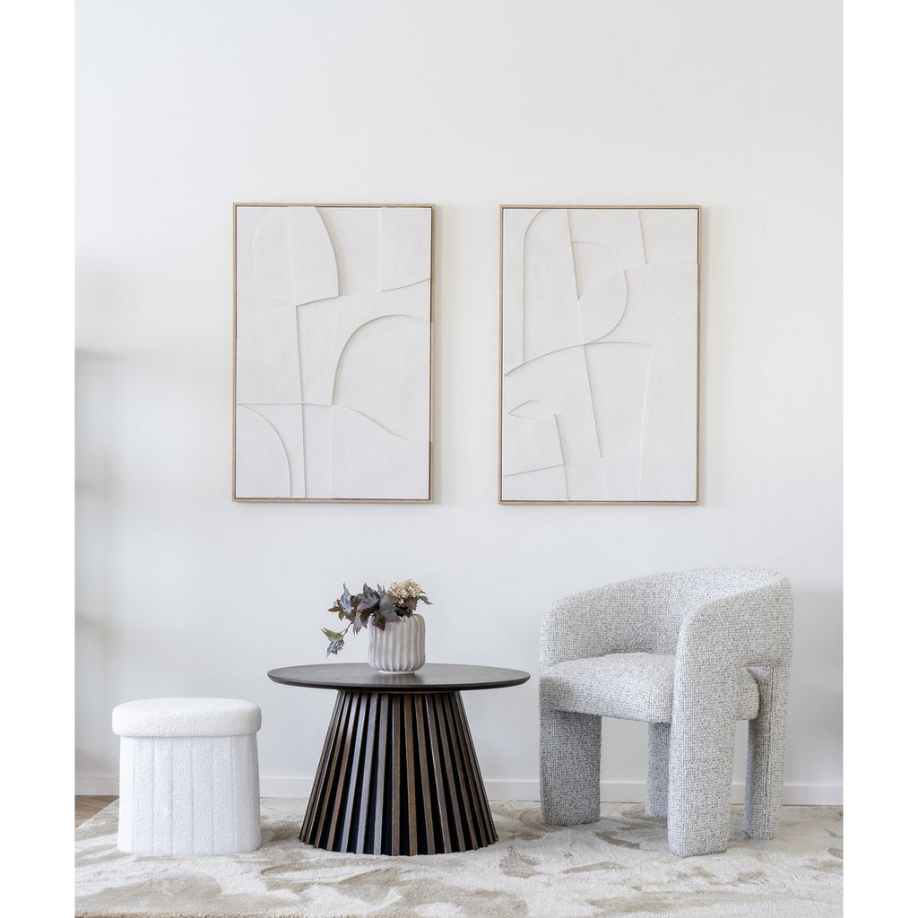 Medford Pouf - Wit, polyester/schuim/multiplex, 36,5x42.5x37,5 cm