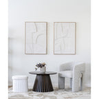 Medford Pouf - Wit, polyester/schuim/multiplex, 36,5x42.5x37,5 cm