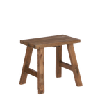 Bold Houten Krukje - L38 x B29 x H34 cm - Gerecycled Hout - Bruin