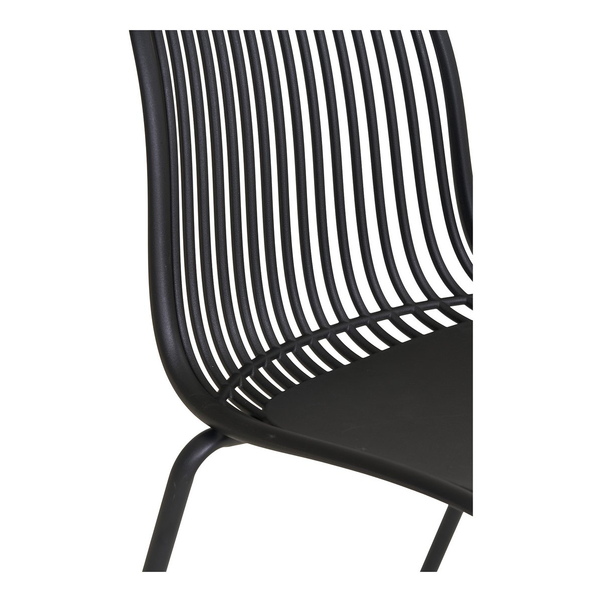 Branson Garden Chair - Zwart, stapelbaar, 55x46,5x82 cm - set van 4