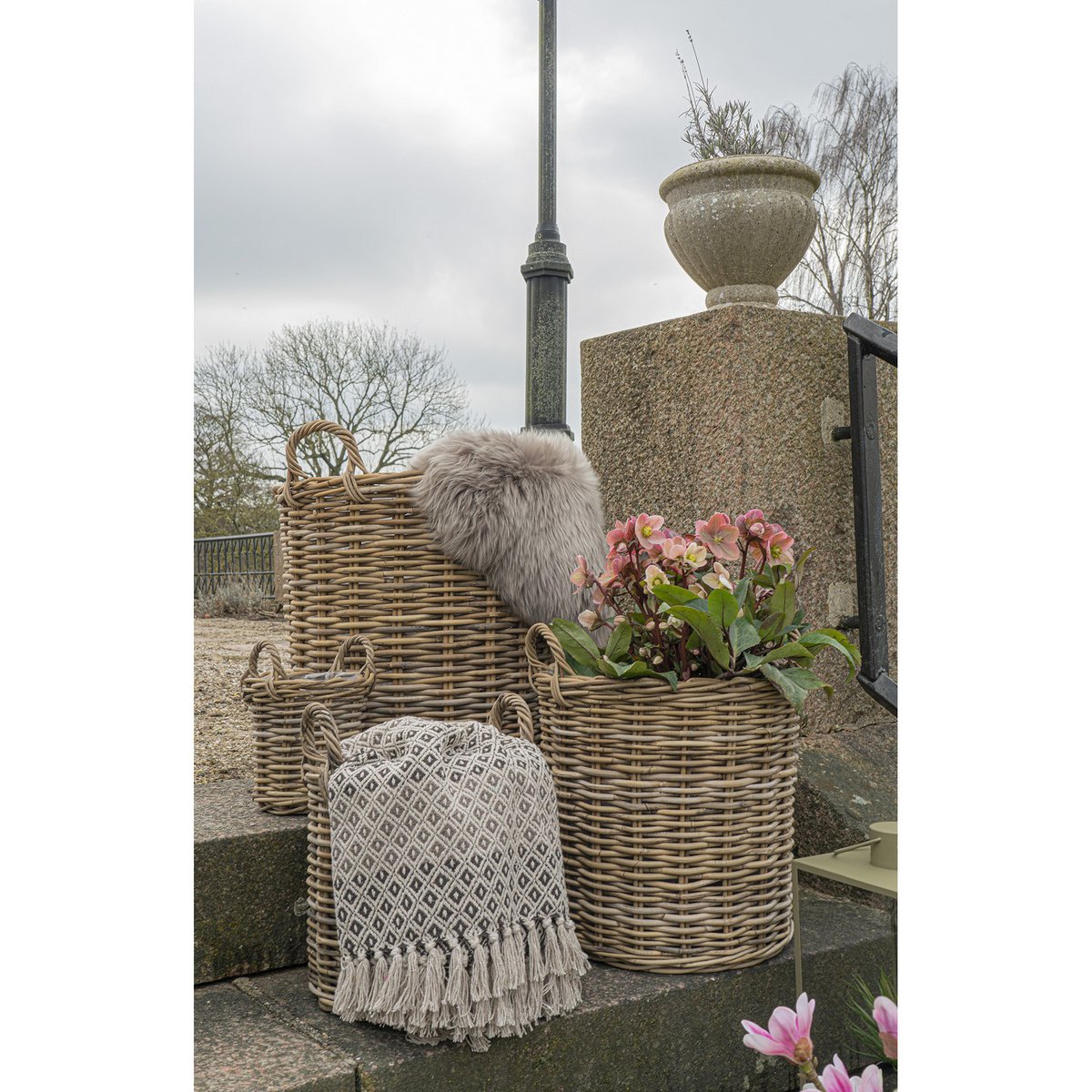 Alanya Plaid - Plaid, bruin/beige/wit, Katoen, Polyester, 130x180 cm