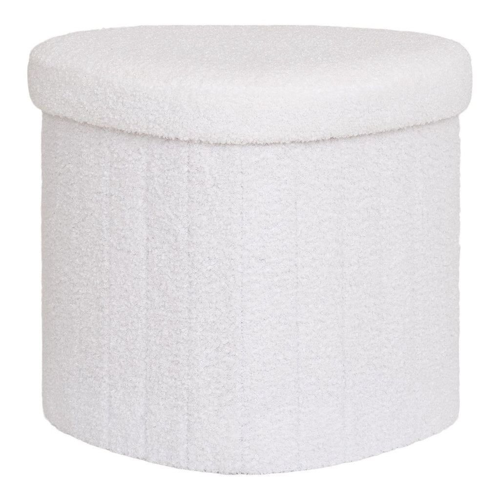 Medford Pouf - Wit, polyester/schuim/multiplex, 36,5x42.5x37,5 cm