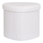 Medford Pouf - Wit, polyester/schuim/multiplex, 36,5x42.5x37,5 cm