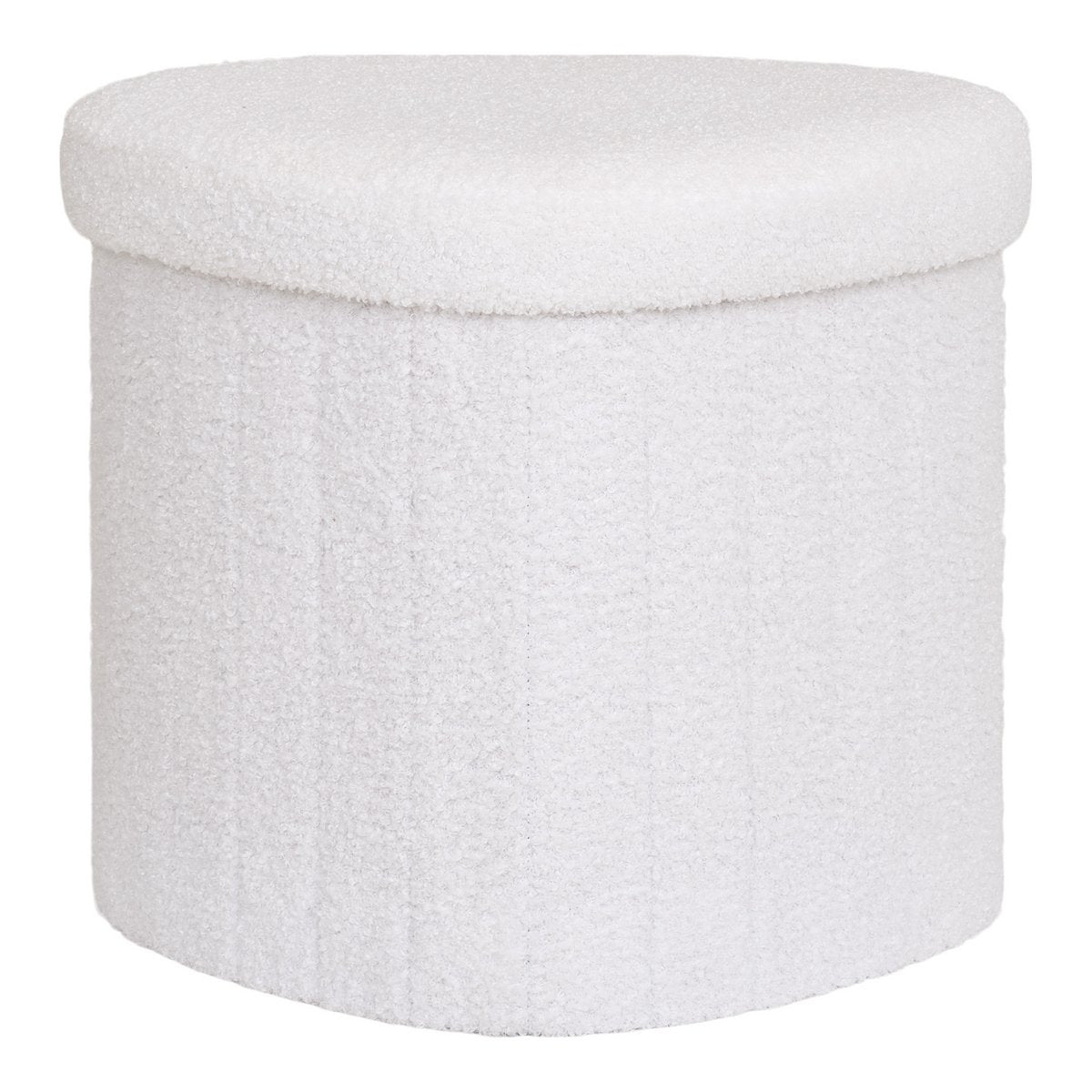 Medford Pouf - Wit, polyester/schuim/multiplex, 36,5x42.5x37,5 cm