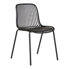 Branson Garden Chair - Zwart, stapelbaar, 55x46,5x82 cm - set van 4