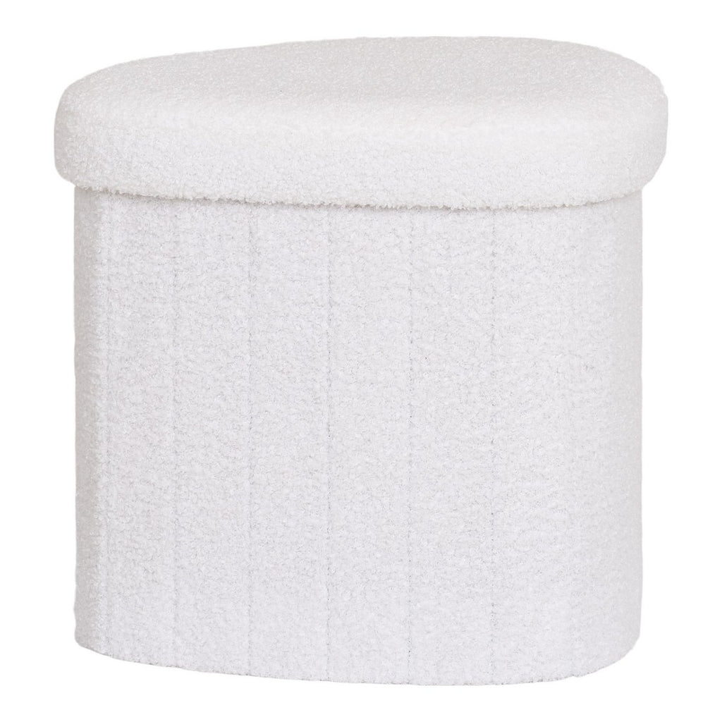 Medford Pouf - Wit, polyester/schuim/multiplex, 36,5x42.5x37,5 cm