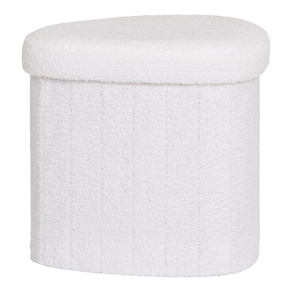 Medford Pouf - Wit, polyester/schuim/multiplex, 36,5x42.5x37,5 cm