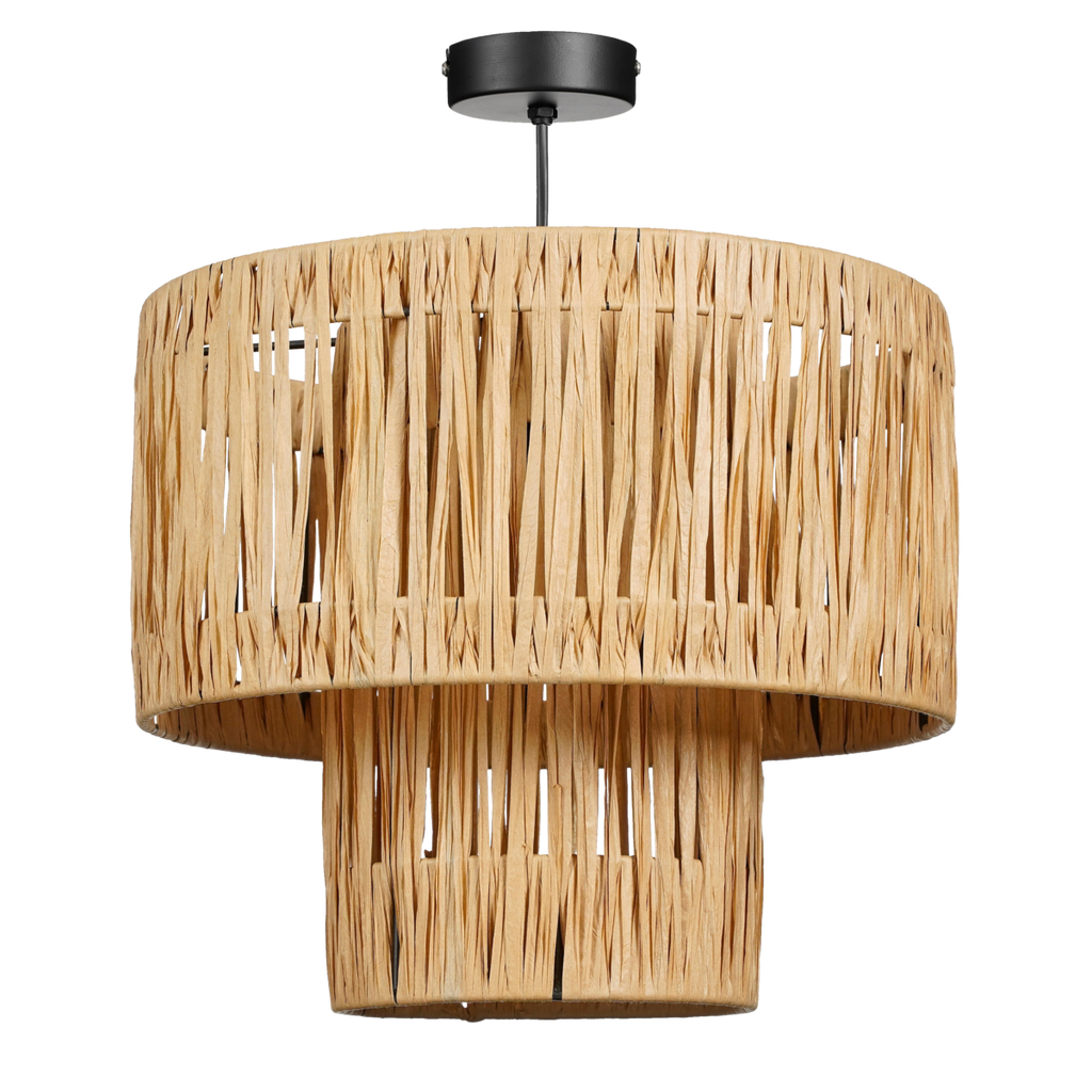 Elisa Hanglamp - H30 x Ø35 cm - Raffia - Lichtbruin