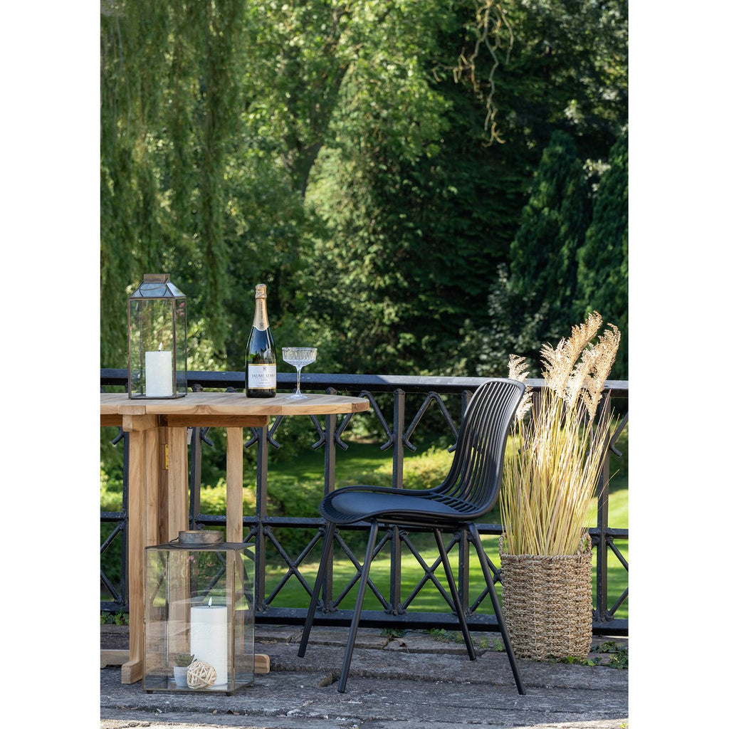 Branson Garden Chair - Zwart, stapelbaar, 55x46,5x82 cm - set van 4