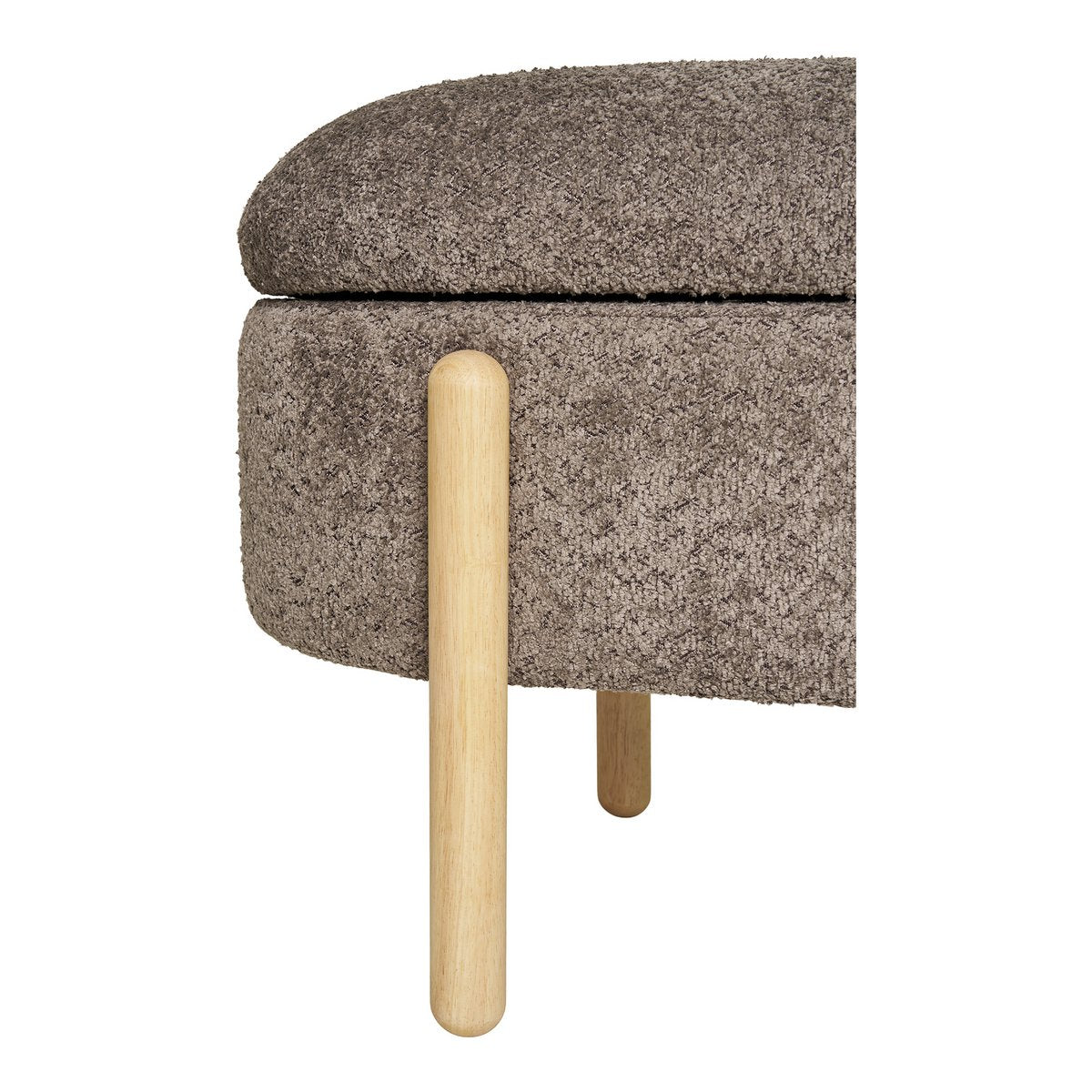 Branca Bench - Brown/Natural, polyester/schuim/multiplex, 98x41x48 cm